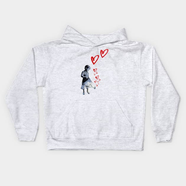 Banksy-style Urban Street Art: Child Love Kids Hoodie by ThisOnAShirt